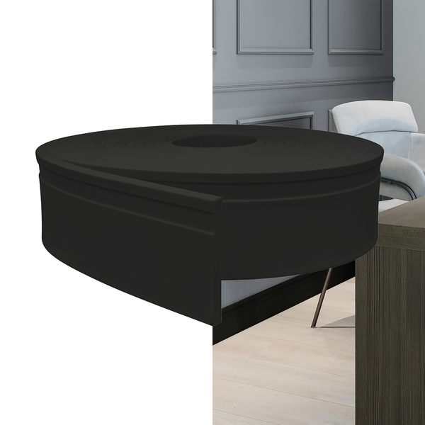 Rodapé Eva Autocolante 10cm Altura Rp16 Preto | Valor Do Metro